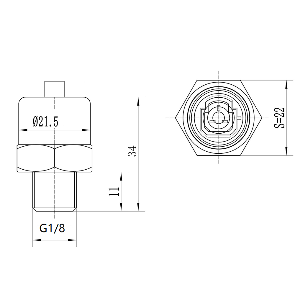 Druksensorzender voor water, olie, brandstof, gas, lucht,  g1/8 5v keramische sensor, roestvrij staal, 0.5 mpa , 1.2 mpa transducer