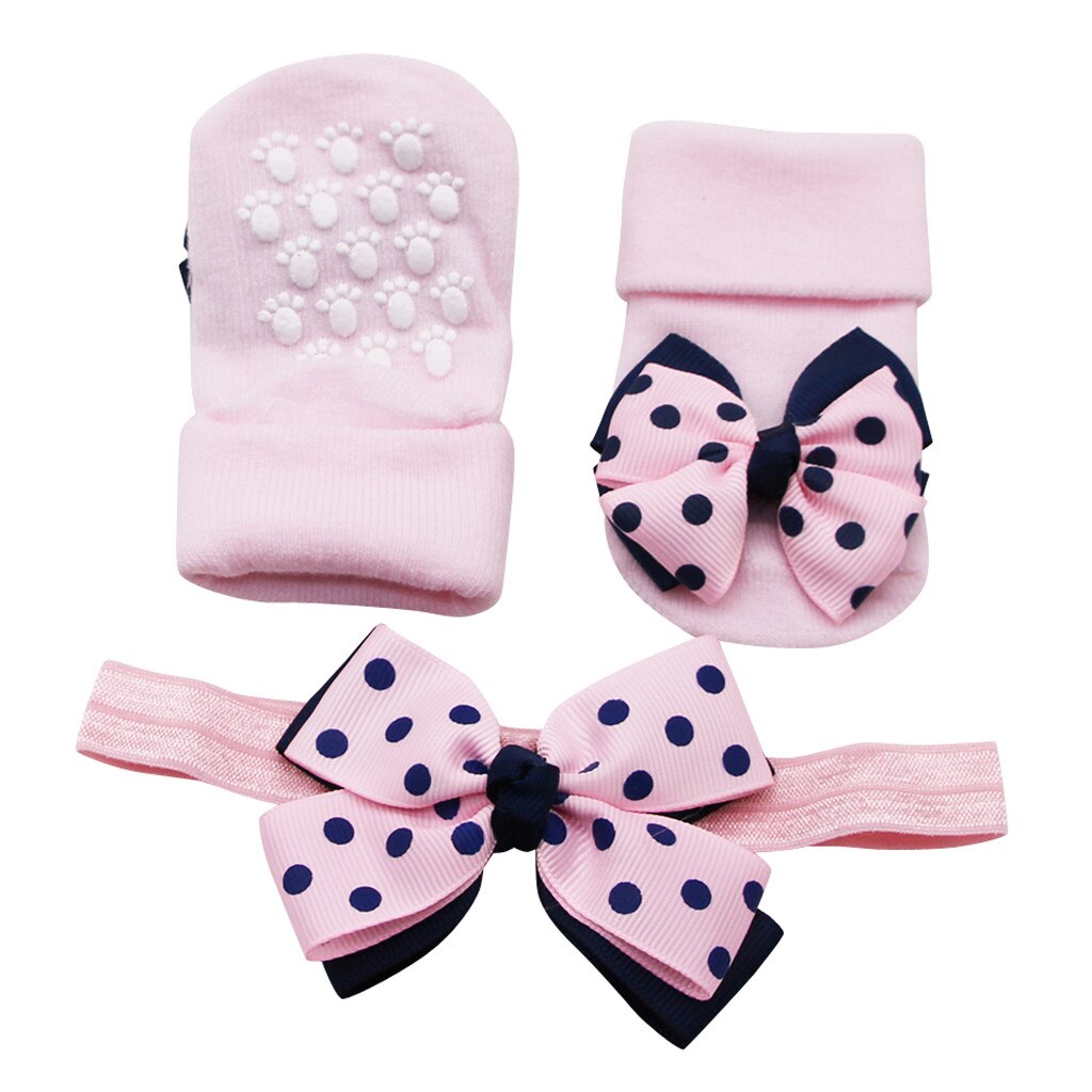 nette Socken Haar Gürtel einstellen Baby, Kleinkind Socken 1pc Haar Gürtel Mädchen Bogen Welle Punkt Anti-Unterhose socken Baby Bogen Baumwolle Socken einstellen