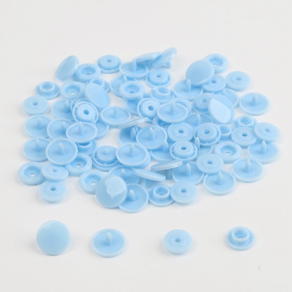 Tryckknapp tång knapp 150 set  t5 mix plast harts knappar 12mm tryck kläde knapp press maskin sömnad verktyg tillbehör: Himmelblå 150 st