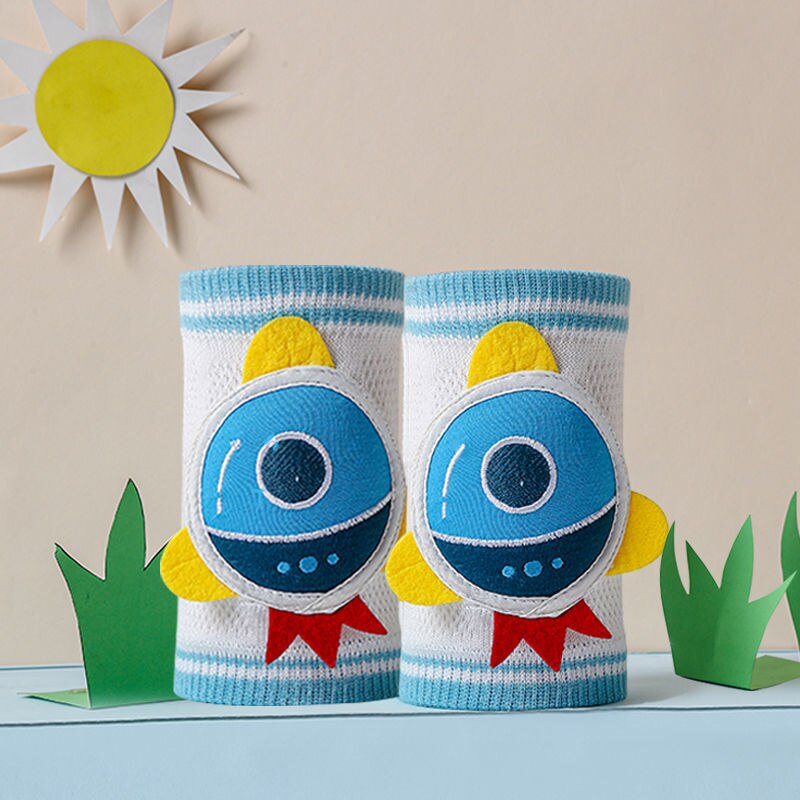 Ginocchiere per bambini cuscino per gomito strisciante di sicurezza per bambini neonati estivi protezione per bambini ginocchiere di sicurezza scaldamuscoli per bambini 0-3Y: small rocket