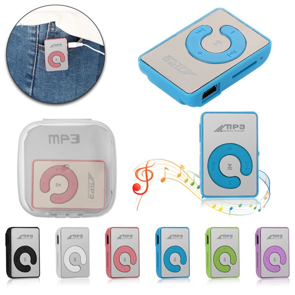 Nuovo Mini Clip a specchio lettore MP3 moda portatile Sport USB lettore musicale digitale Micro SD TF Card Media Player