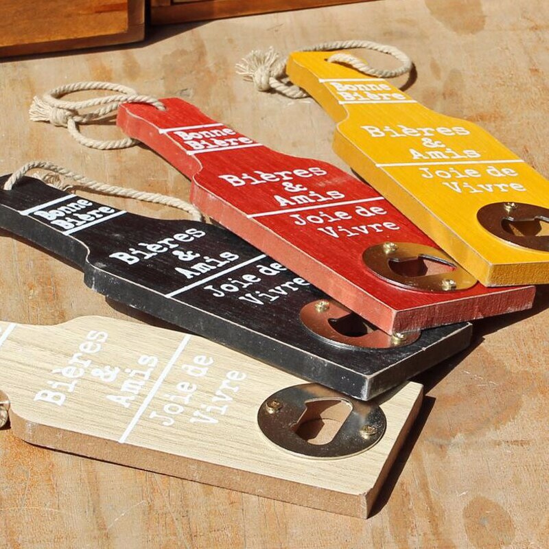 20/40cm Wooden Opener Wall Mounted Bottle Opener Beer Shape Wall Hanging Beer Opener Candy Bar Kitchen Tool