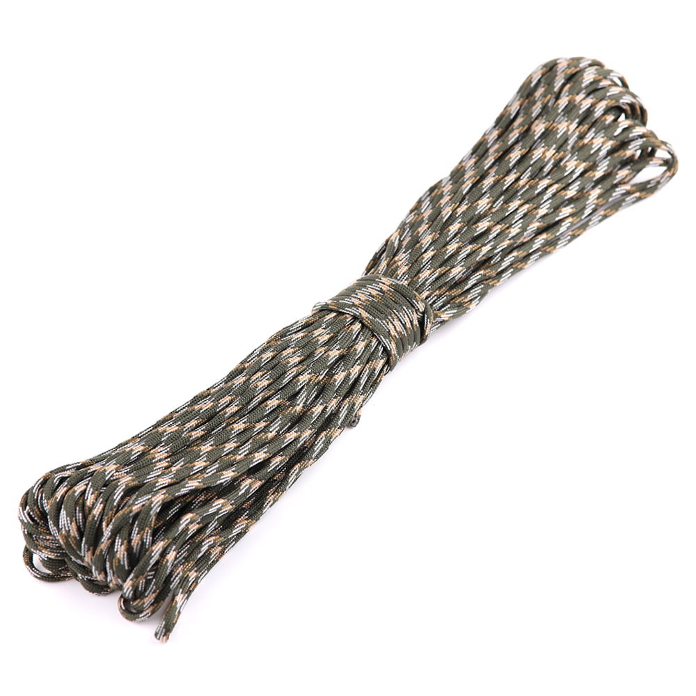 Cuerda de paracaídas 5 15 M 7 núcleos 550 4mm Paracord accesorios de Camping cordón de supervivencia accesorios de tienda de senderismo cuerda de pulsera DIY: Marrón / 31 m