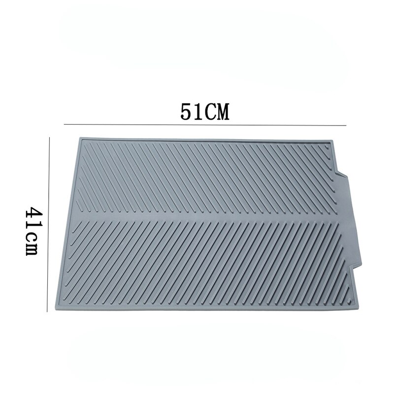 EPASUN 51x41cm Large Kitchen Dish Drying Mat Water Filter Silicone Drain Cushion Pad Countertop Fast Drying Mat Dishes Placemat