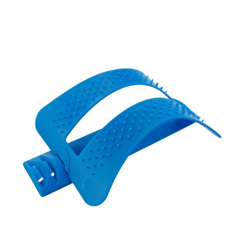 Alivio del dolor de la columna Dispositivo de estiramiento de tracción Lumbar Tabla de masaje de espalda relajado de cintura Prevención de Hernia Lumbar Brace 7: Azul