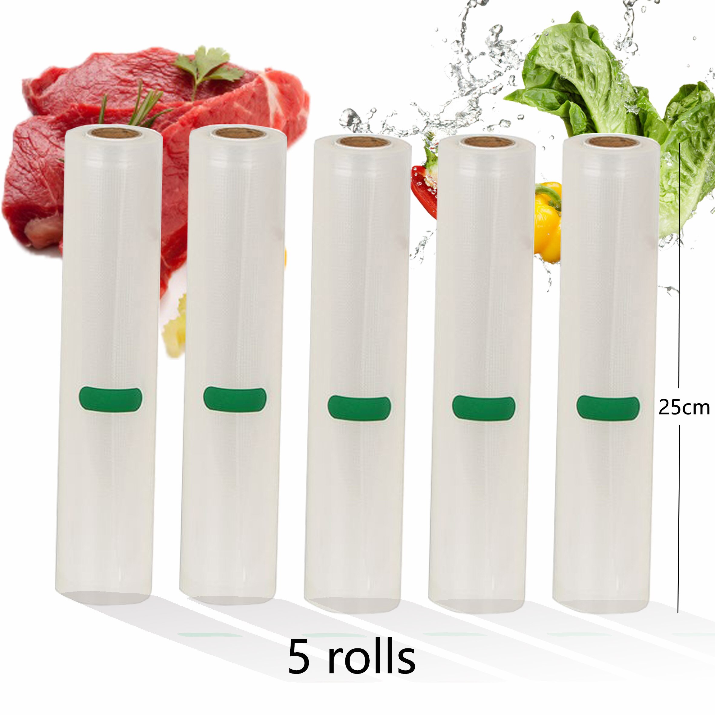 Household Kitchen Food Vacuum Bag Storage Bags For Vacuum Sealer Vacuum Packaging Packer for Food 12/15/20/25/28cm*500cm: 25cm
