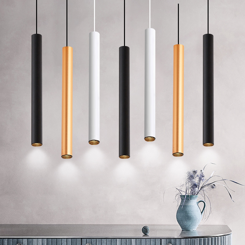 LED Decke Kronleuchter Anhänger Licht Lange Rohr Hängen Lampe Wohnkultur Innenraum Küche Licht Esszimmer Einkaufen Dekoration