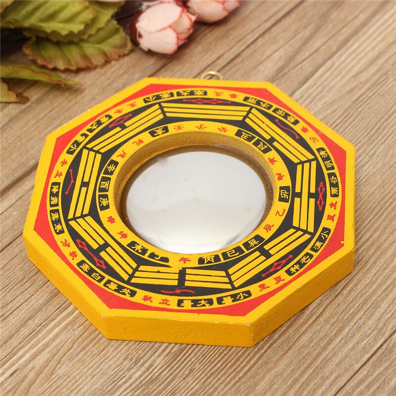 Træ heldig kinesisk feng shui dent konveks bagua fengshui spejl taoist talisman energi gul boligindretning spejl