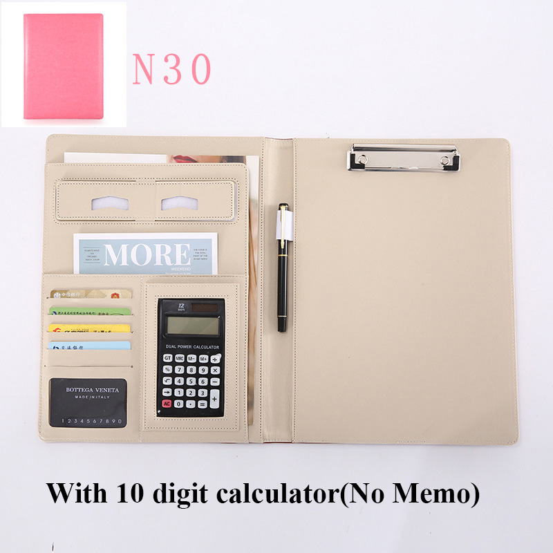 A4 Leather Clipboard File Folder Multi-function Folder Organizer Office Manager Clip Writing Pads Contract Briefcase Portfolio: B5