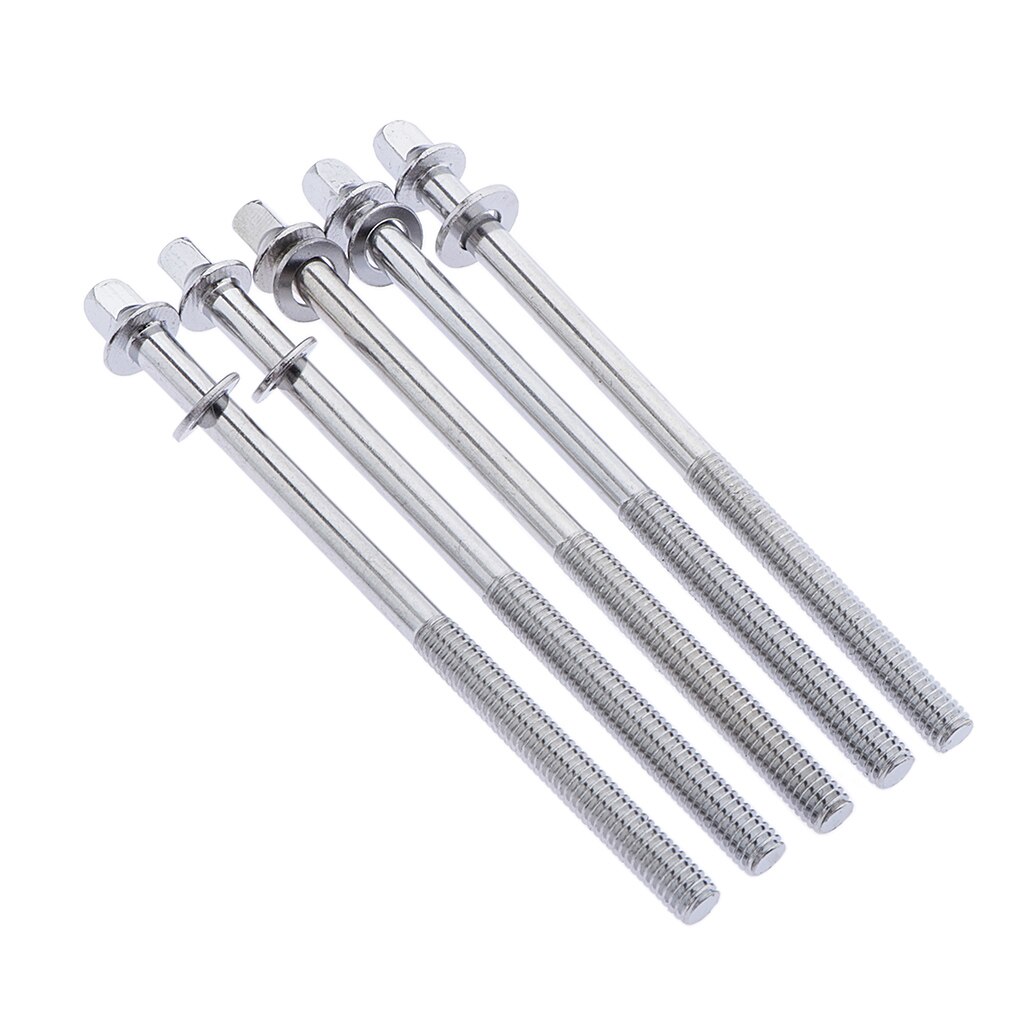 thumbnail image 2 of 10pc 1.65" (42mm) Chrome Drum Tension Rods – 7/32" Diameter, Washers Included, Snare/Tom 2 of 6