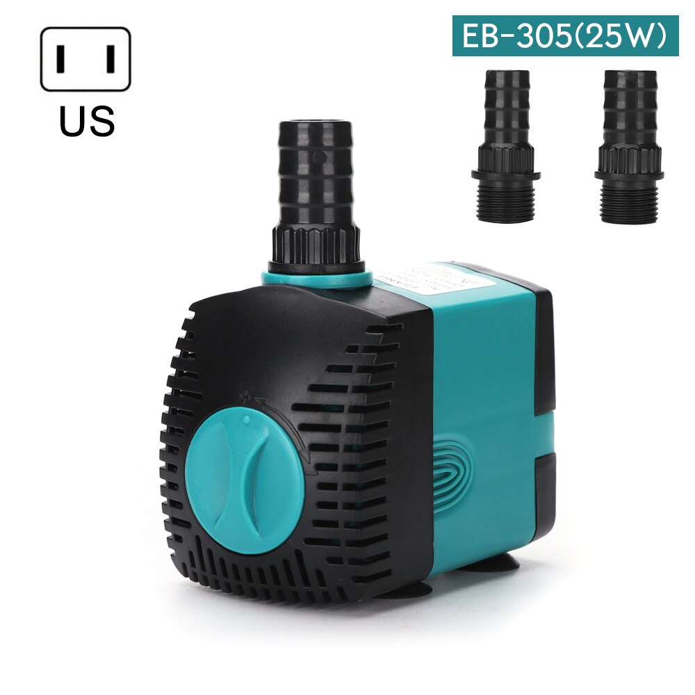 Submersible Water Fountain Pump Aquarium Water Pump Tank Fountain Oxygen Circulation System For Fish In Tank Supplies: EB-305 25W US