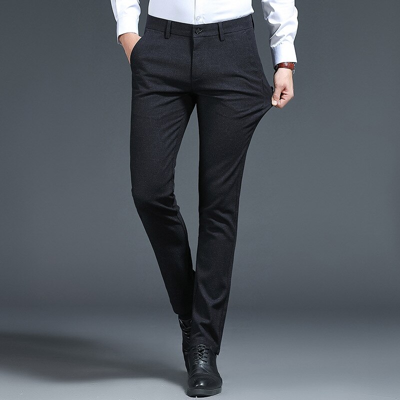 Mode Herfst En Winter Broek Mannen Business Leisure Suit Broek Stretch Slanke Rechte Professionele Formele Broek