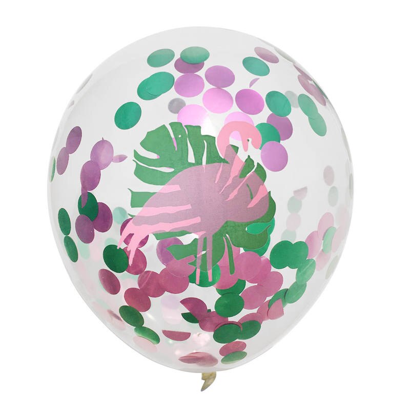 Tropical Party Theme Balloons 5Pcs Flamingo Monstera Cactus Pineapple Confetti Balloon Birthday Party Baby Shower Wedding Decor: Flamingo