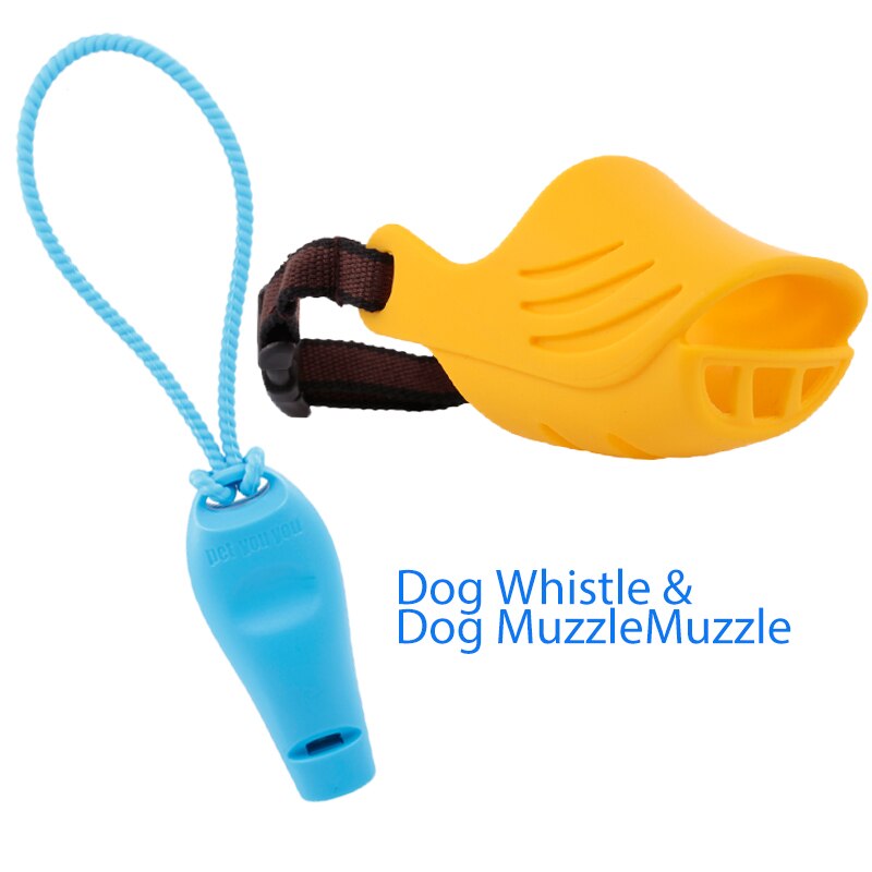 Dog Clicker with Whistle Anti Bite puppy Muzzle dog toys Silicone Duck Mouth Shape Pet Training Mouth Cover for pet supplies