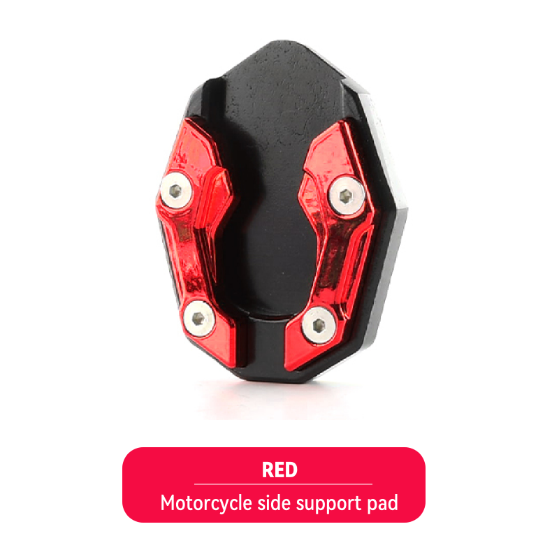KEVANLY Aluminium Motorcycle Bike Kickstand Extender Voet Zijstandaard Extension Voet Pad Ondersteuning Plaat Motor Accessoire: Rood