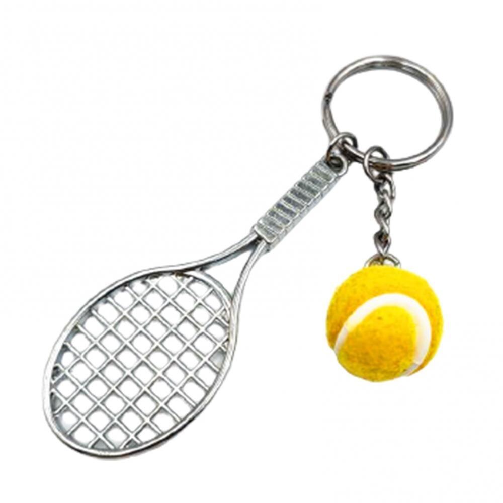 Keychain Anhänger Schlüssel 2Stck Sport Fan Mini Tennis Tasche Schlüsselring DIY Handwerk Zubehör: Gelb