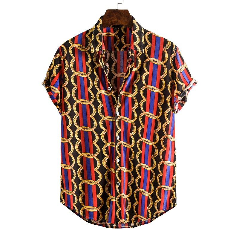 Mens Short Sleeve Hawaiian Shirt Fast drying Plus Size Asian Size M-5XL Summer Casual shirts for men