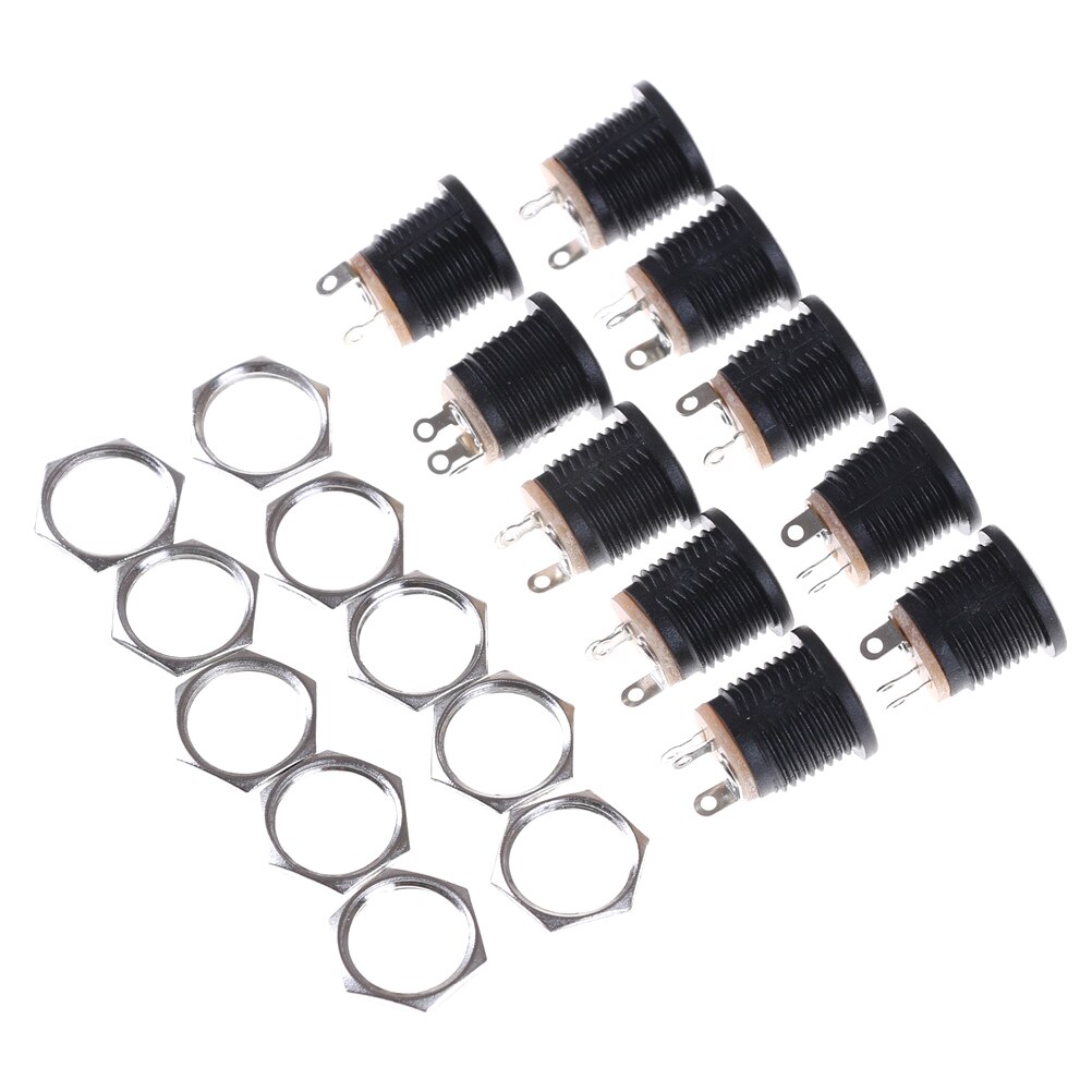 10Pcs 5.5Mm X 2.1Mm Dc Power Female Socket DC022 Dc Voeding Jack Socket Vrouwelijke Panel Mount connector Plug Adapter
