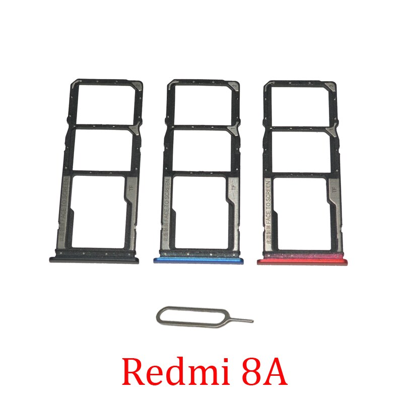 Phone SIM SD Card Trays For Xiaomi Redmi 8 8A Original Phone SIM Chip Card Slot Holder Drawer Part For Redmi 8 8A + Pin