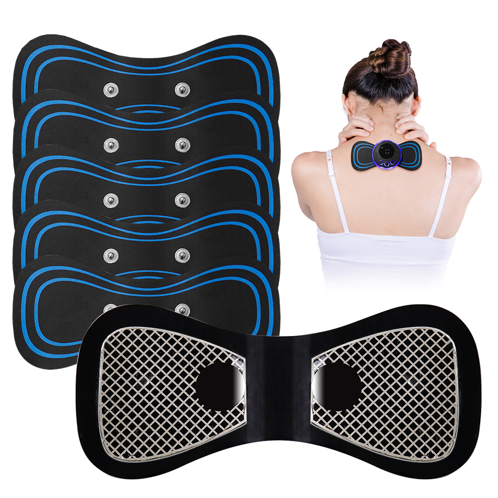 Tragbare ems Mikros trom Schmerz linderung Muskels timulator elektrische Puls Nacken Rücken massage gerät Mini Massage Patch mit Elektroden pads