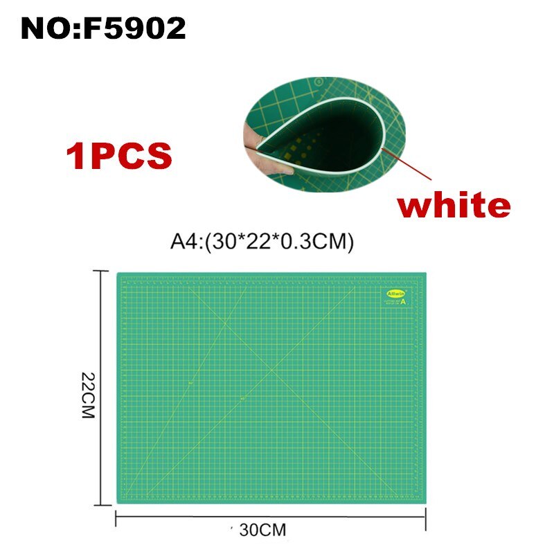 Art Self Healing PVC Cutting Mat, Double Sided, Gridded Rotary Cutting Board for DIY Craft, Fabric,Sewing, Scrapbooking Project: F5902 1PCS A4