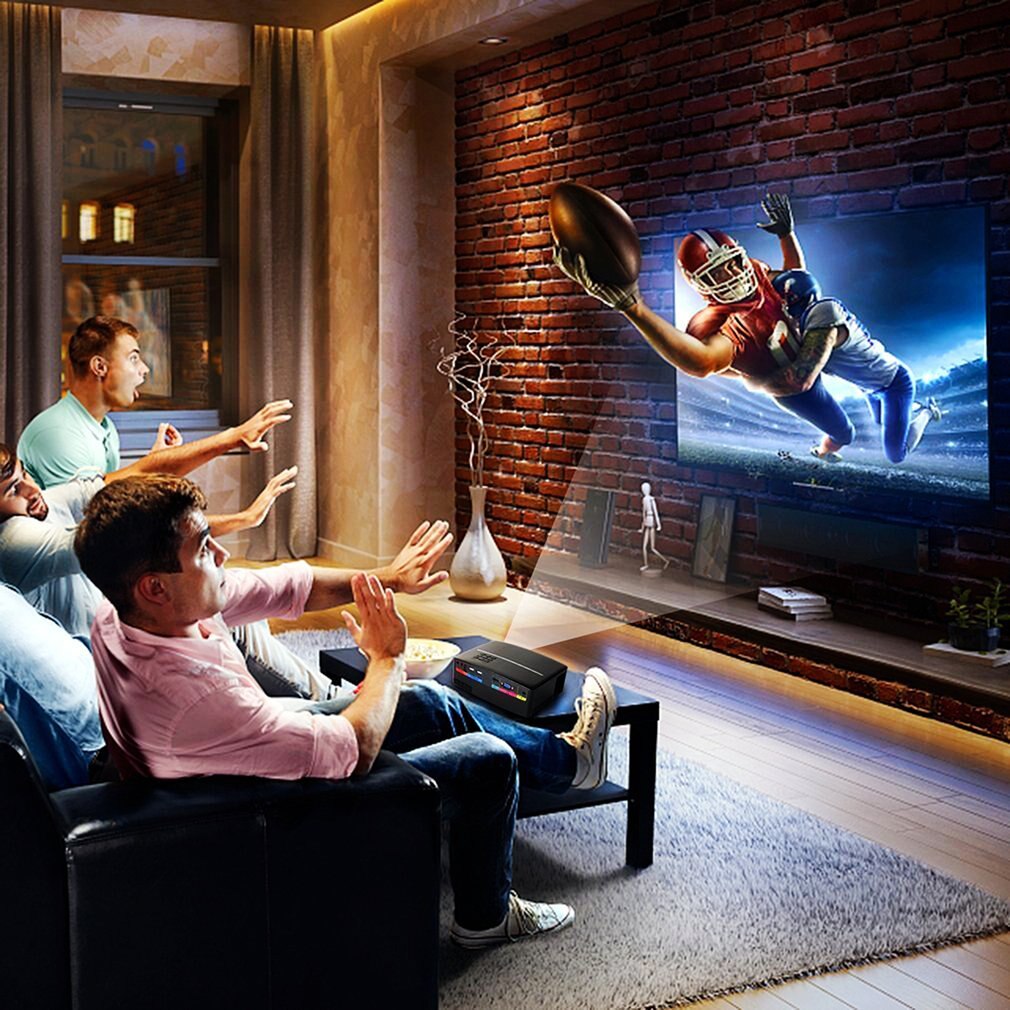 GP80 Mini Portable 1080P Projector LED LCD Projector VGA HDMI Beamer Home Theater 1800 LM Home Movie Theatre USB Plug & Play