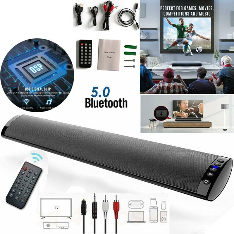 Bluetooth Muur Gemonteerde Soundbar, Verbeterde BS-41A Muur Gemonteerde Tv Bluetooth Connectiviteit Speaker Strip Geluid Bar