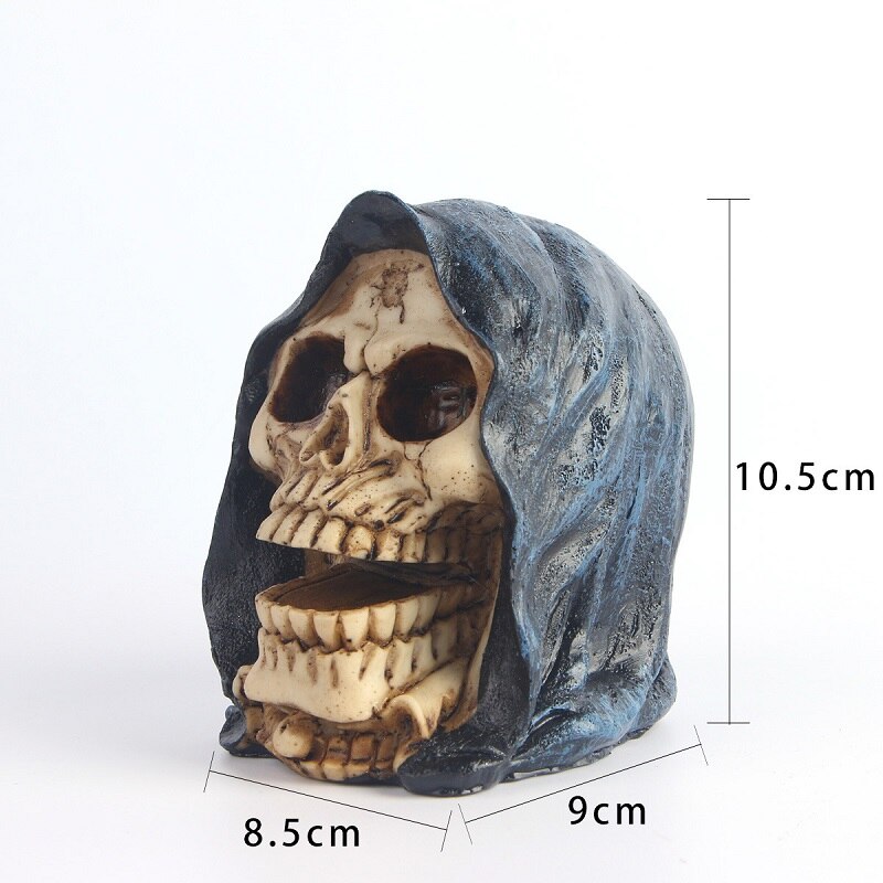 Human Skull Resin Skeleton Storage Hook Wall Mount Desk Ornament Living Room Sets Home Party Halloween Decor Accessory: Skull RS-8028
