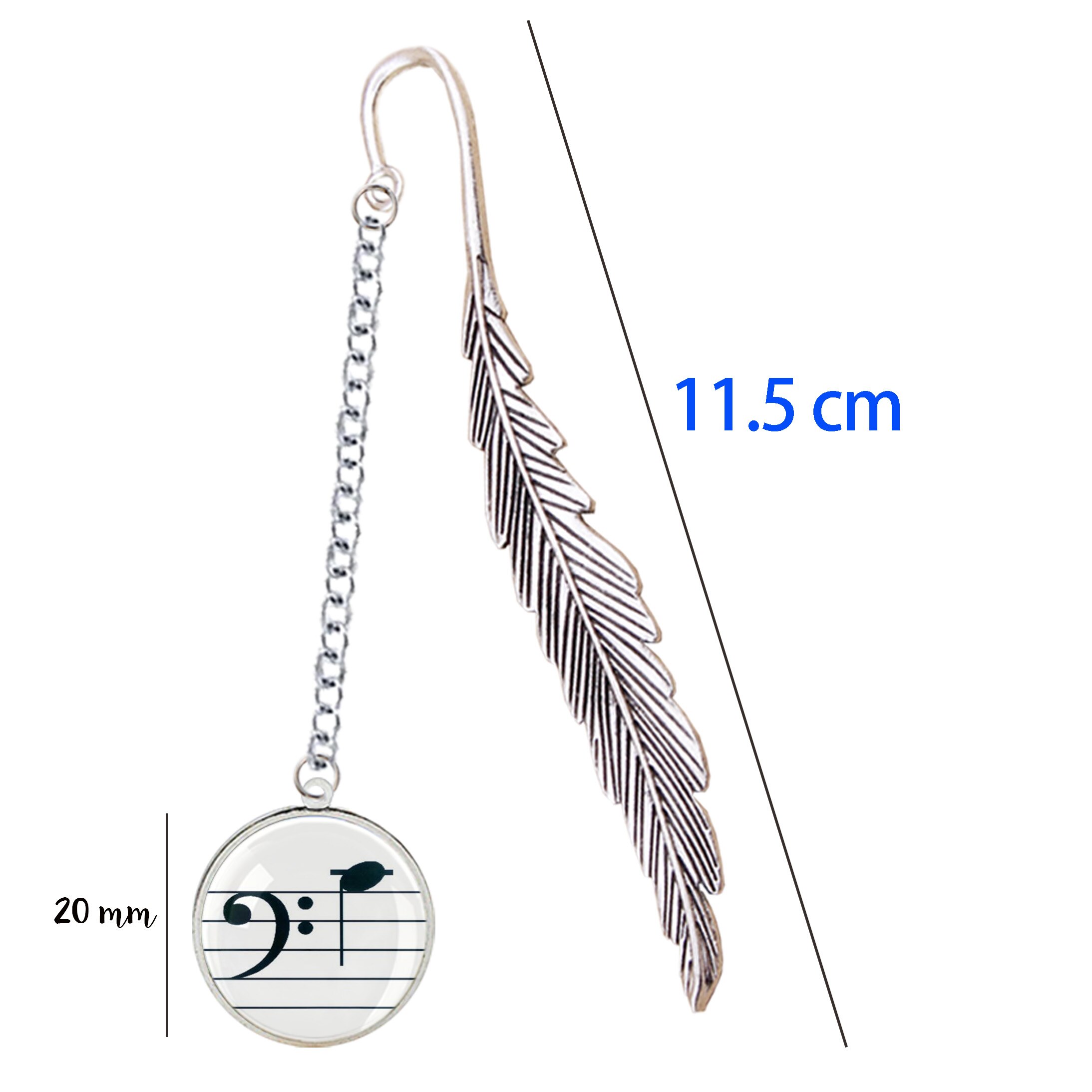 Muziekteken bladwijzer natuurnoten fortississimo plat symbool gestippelde halve noot hanger voor het lezen piano muziekboek notitieboekje: 33