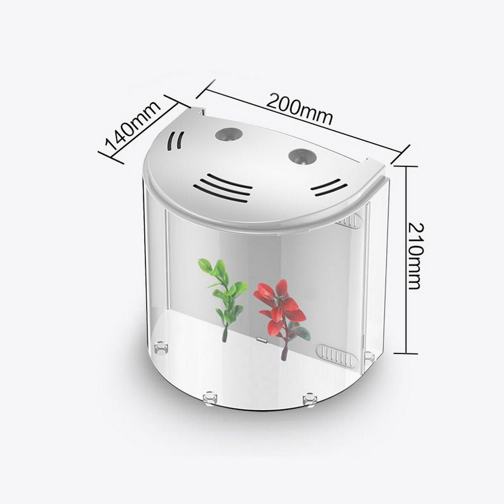 5L Creatieve Aquarium Aquarium Desktop Sier Goudvis Ecologische Acryl Vis Landschap Ornament Aquarium Dierbenodigdheden: white