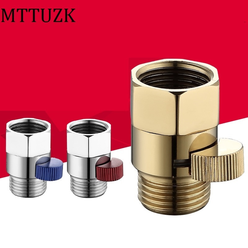 Bathroom Shower G1/2 Inch Brass Junction Water Flow Control Valve Straight-through Shut-off Angle Valve Hand shower quick switch