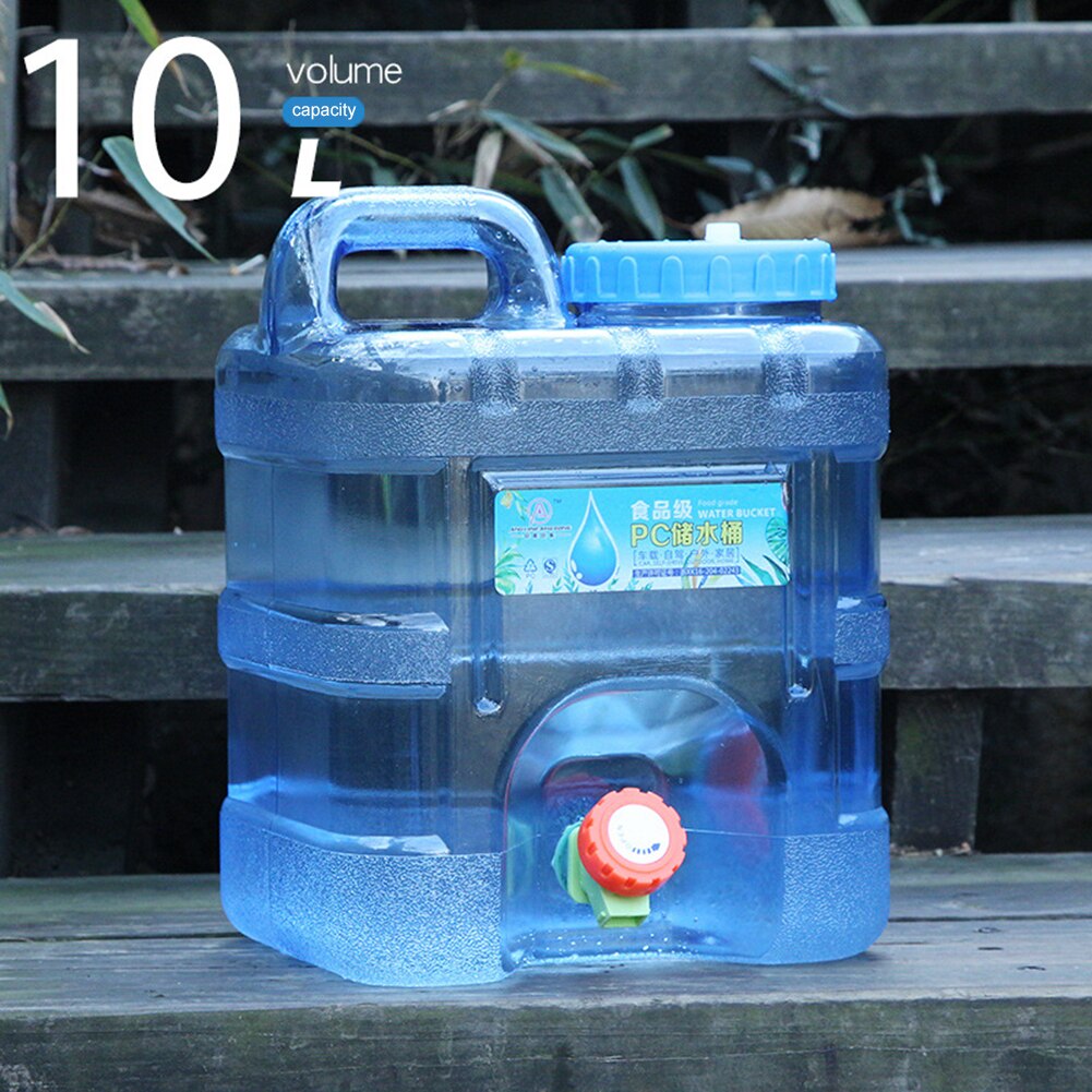 7.5-15L Capacity Outdoor Water Bucket with Faucet Portable Drinking Water Tank Container Storage For Car Camping Hiking Picnic: 10L