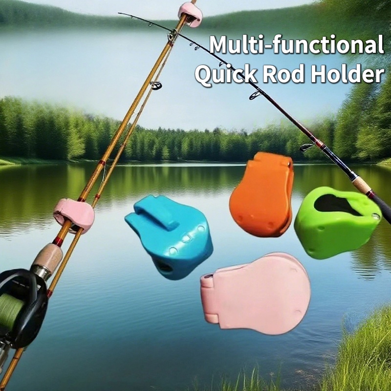 2pcs Fishing Rod Holder Fishing Equipment Anti-Slip Pole Hooks Keeper Quick-Attach Fishing Rod Holder Grip Tackle Organizer