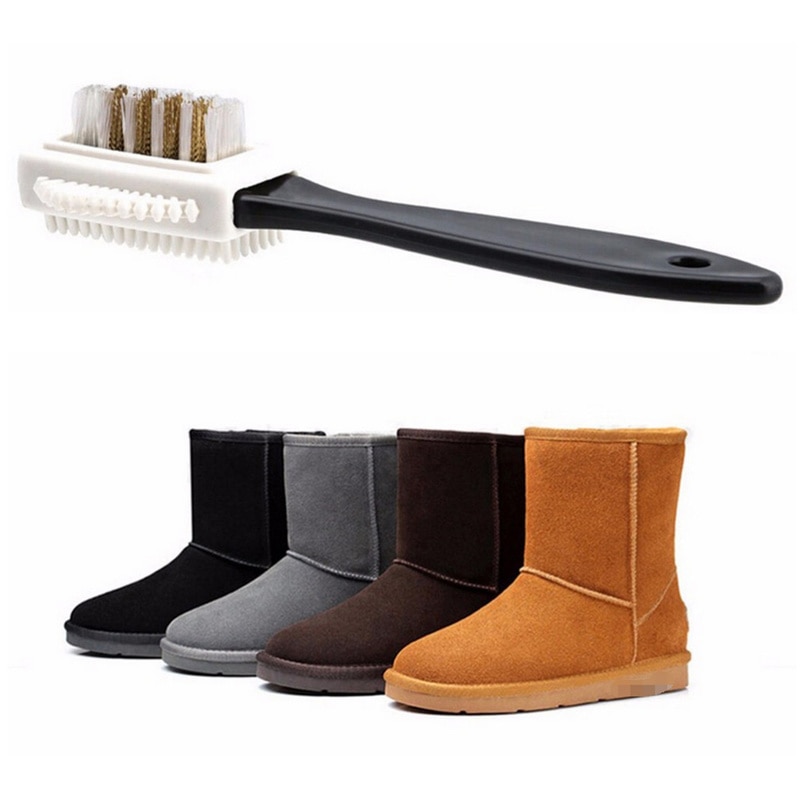 1pc holdbare ruskindsbørster tresidet rengøring multifunktionelt tøj gummistøvle sko renere badeværelse gadget