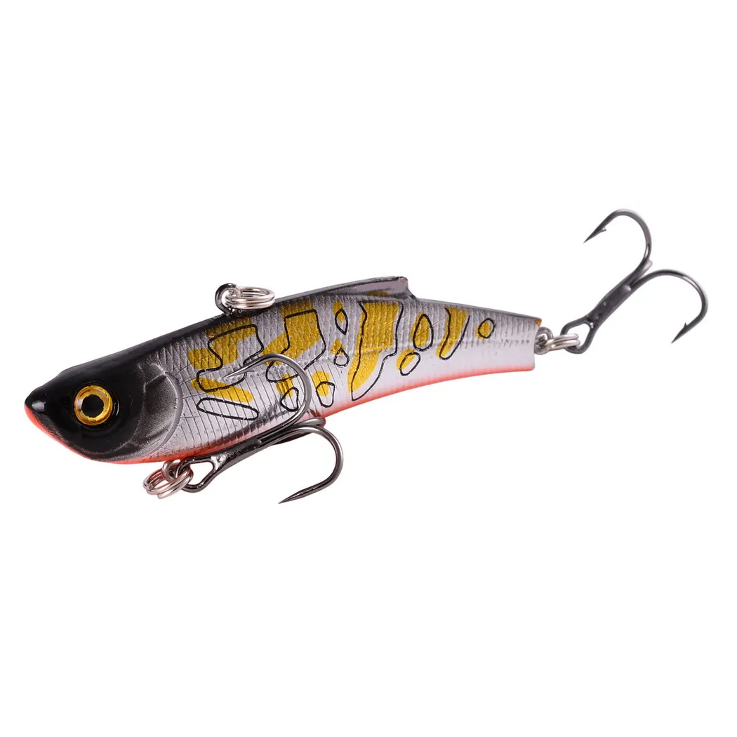 1PCS 70mm 18g Japanese Winter Ice Sea Fishing Lure VIB Bait The Swivel Diving Jig Wing Wobbler Pesca Crank Lures Swimbait: Cherry Red