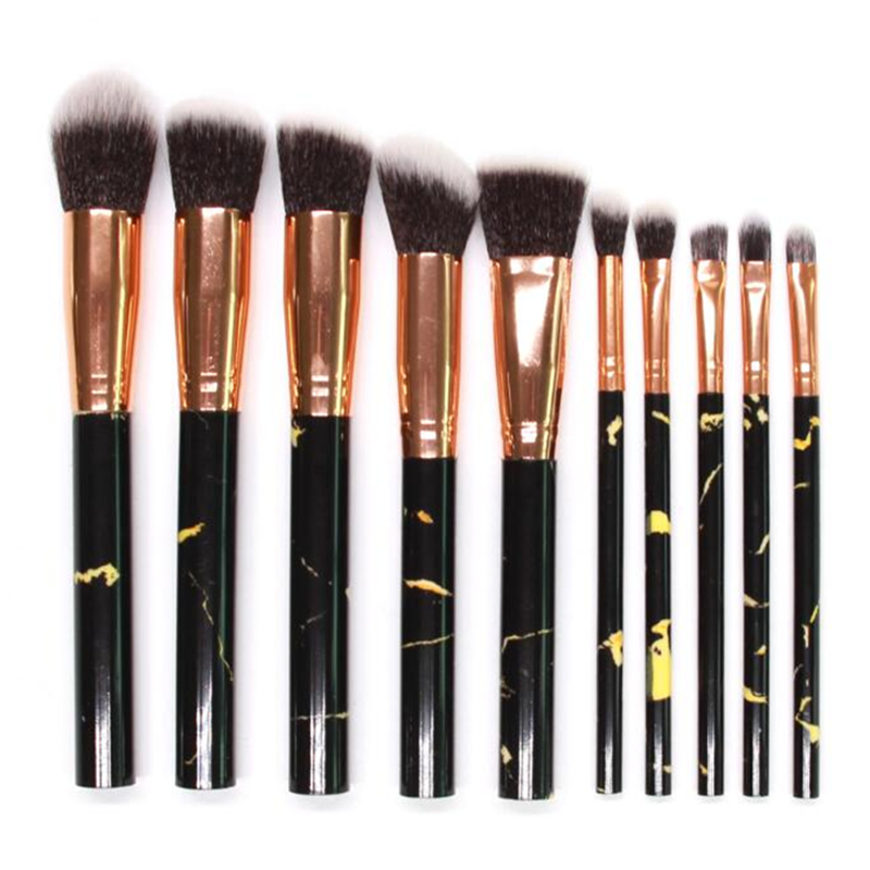 Brand Women Marbling Makeup set Soft Taklon Hair Makeup Artist Brush Tool Brush Kit