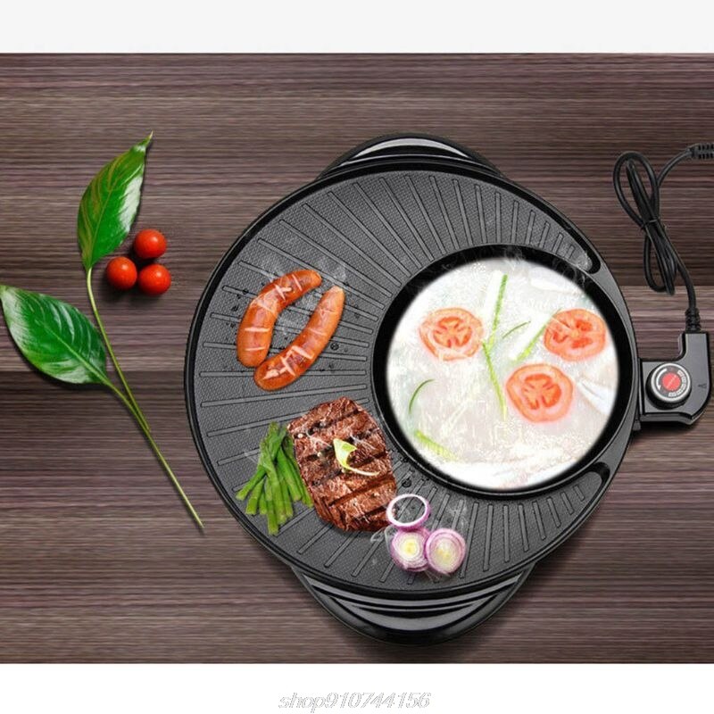 2 in 1 Barbecue Pot Electric 1700W 220V Multi-Function Home Party Non Stick Grill Pan M04 21