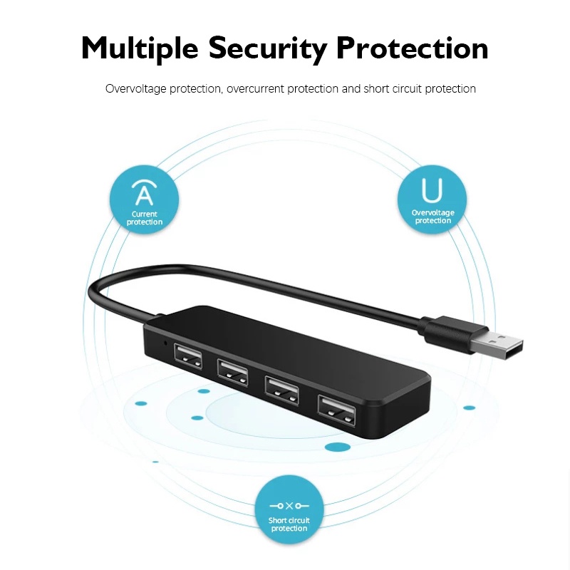 USB 3.0 Hub - 4 Poorten - USB 2.0 Type C Expander - Splitter Kabel voor PC Laptop: Grijs