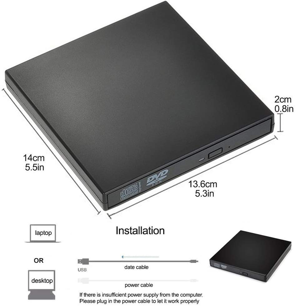 USB 2.0 External USB CD/DVD-RW Writer Burner External Hard Drive For Laptop PC Mac Macbook Pro CD RW DVD ROM Intelligent Burning