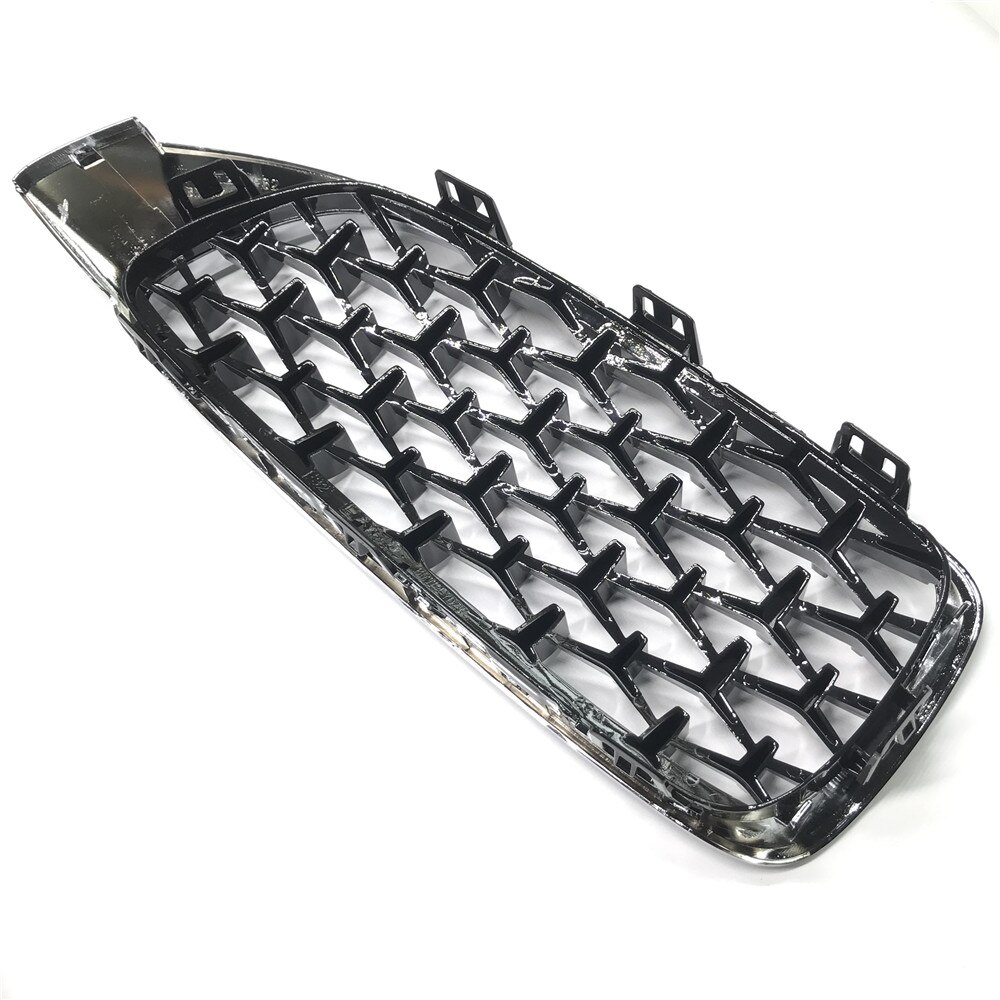 Un par de parrillas de diamantes plateadas/negras con estilo para coche, rejilla delantera ovoide doble para BMW F30 F31 F35 F10 F18 G30 G38 F32 F82