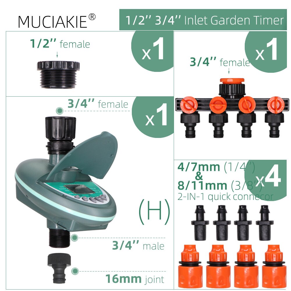 1PC Drip Irrigation Programmable Water Timer Greenhouse Electronic Automatic Irrigator Controller System: I