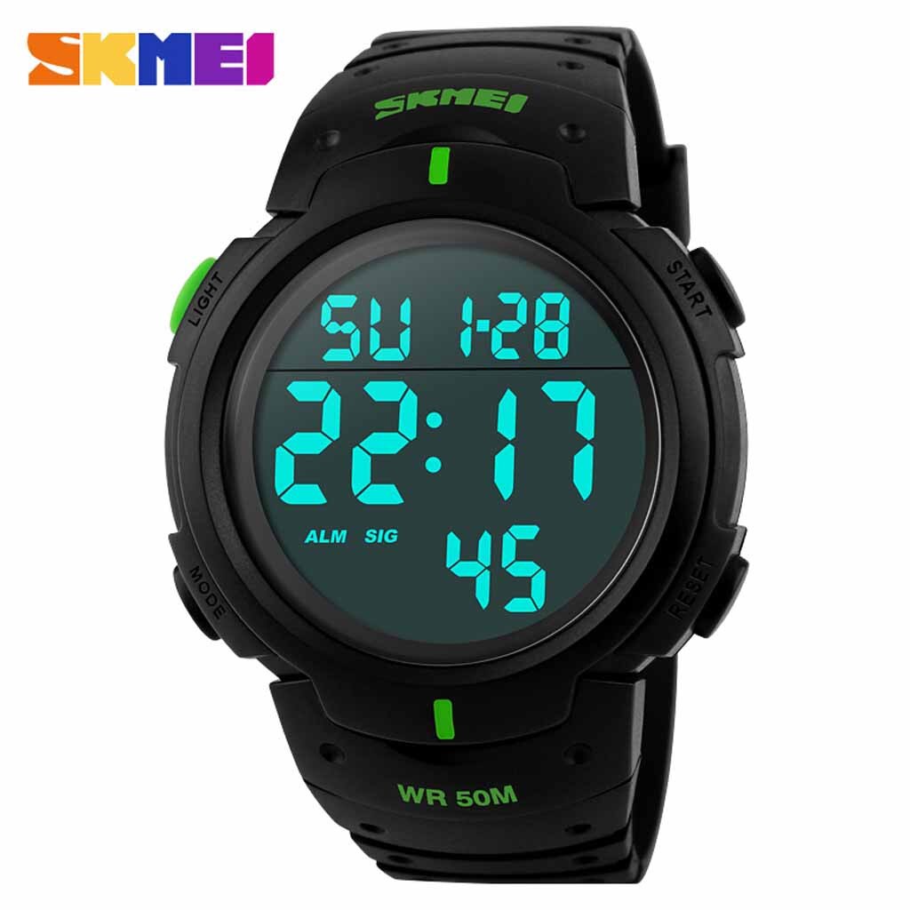 Relogio skmei udendørs sportsur mænd elektroniske ure kalender alarm ur vandtæt digitalt armbåndsur montre homme: B