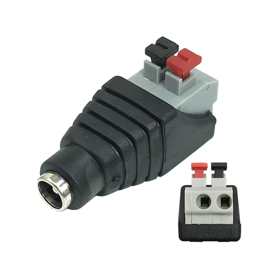 5pcs/lot DC Connector Plug DC USB Welding-Free DC Connector Monitoring Power Plug DC Connector to Terminal 5.5x2.1mm: black