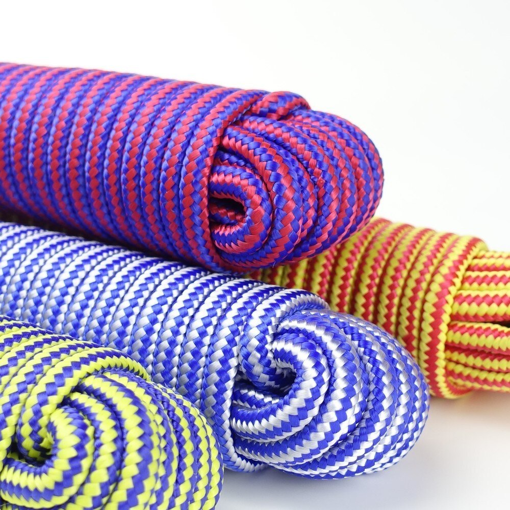 6 mmx 15m pp diamantflettet tau polypropylen båttau seiling camping binde klessnor