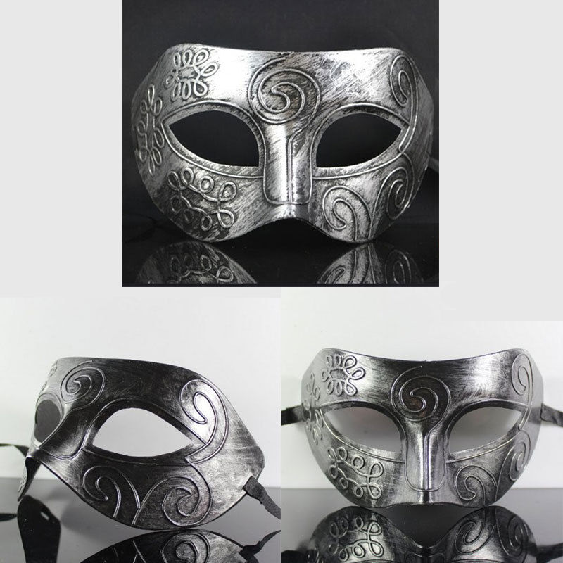 Party Gezichtsmasker Mooie Mannen Gepolijst Antiek Zilver/Goud Venetiaanse Mardi Gras Party Ball Masker Voor volwassenen