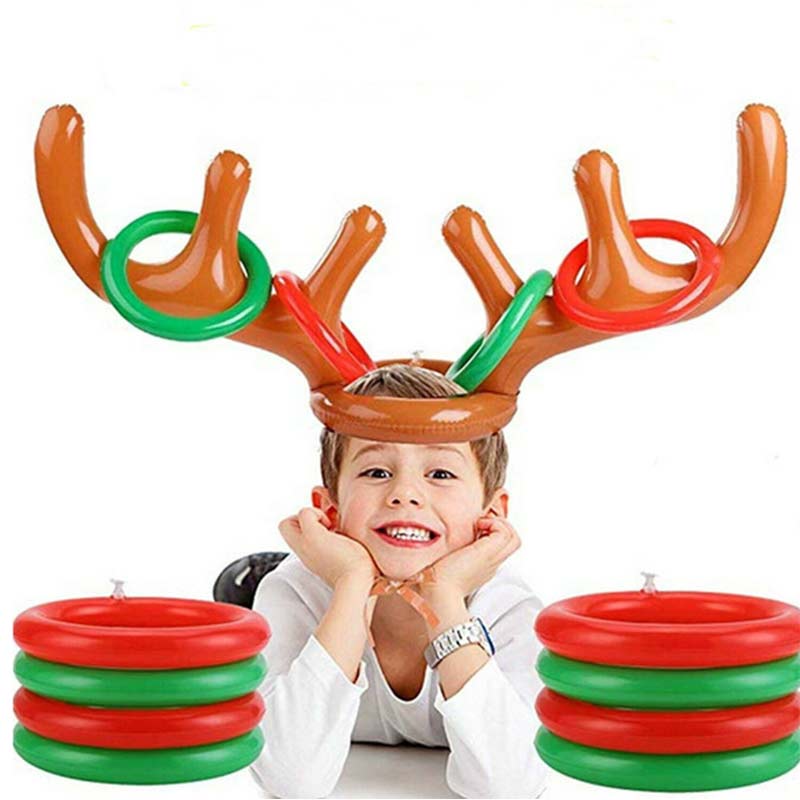 Kerst Rendier Kerst Hoed Gewei Ring Toss Party Game Speelgoed Kerst Xmas Party Decoratie Item