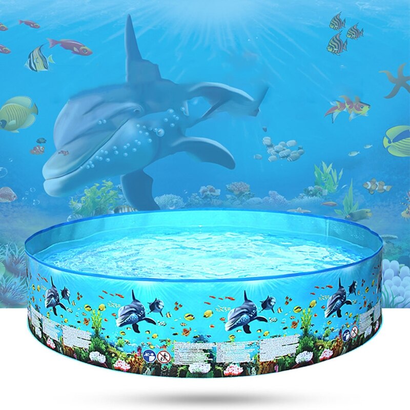 122cm/48inch Kid’s Paddling Pool Garden Water Pad Folding Circle Swimming Pool Kids&#39; Party Favor Sets Outdoor Games H055