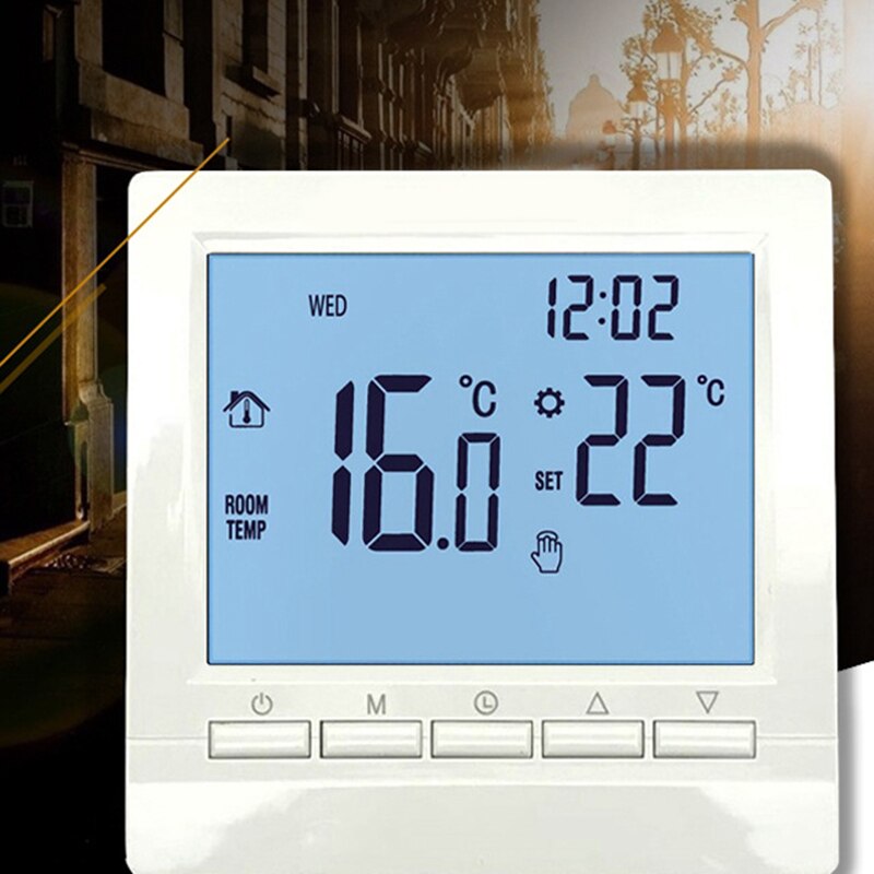 Gas Boiler Heating Thermostat Blue Temperature Regulator For Boilers Weekly Programmable