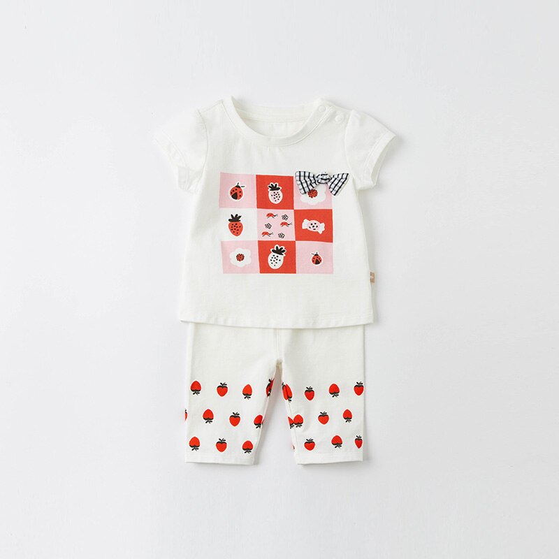 DB17783 dave bella estate neonate moda cartone animato stampa pantaloni bambini lunghezza polpaccio bambini ragazza pantaloni pantaloni bambino neonato