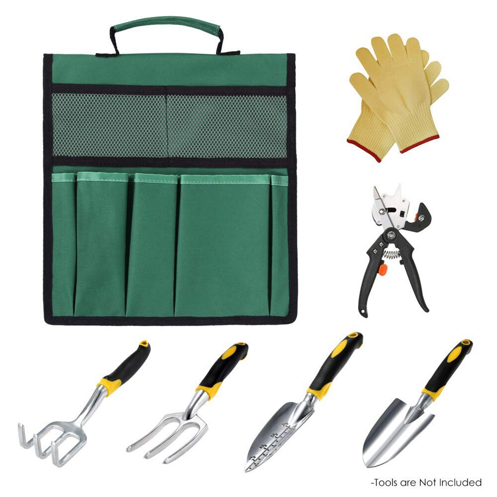 Portable Multi-Pockets Folding Mesh Gardening Tool Storage Bag Handbag Foldable Hardware Organizer Garden Kneeler Tools Bags